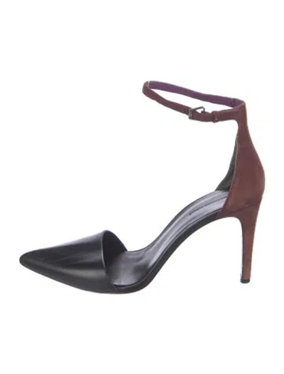 Pre-owned Alexander Wang Vintage Leather Pumps In Black/burgundy