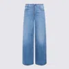 Alexander Wang Vintage Marbled Blue Cotton Jeans In Blue