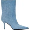 Alexander Wang Blue Leather Delphine Boots In Purple