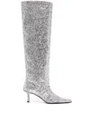 Alexander Wang Silver-tone Viola Glitter Detail 60 Knee-high Boots In Silver