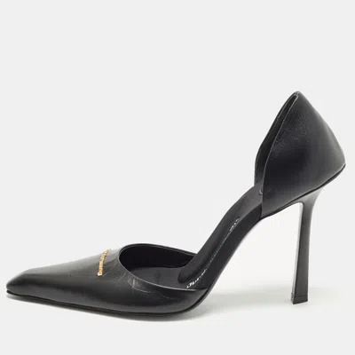 Pre-owned Alexander Wang Viola Size 40 Black Leather D'orsay Pumps
