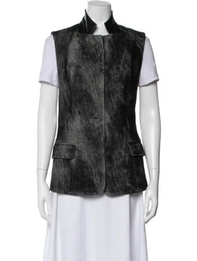 Pre-owned Alexander Wang Virgin Wool Animal Print Vest In Black