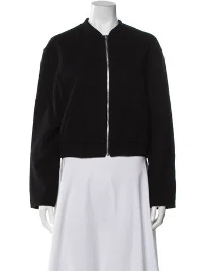 Pre-owned Alexander Wang Virgin Wool Bomber Jacket In Black
