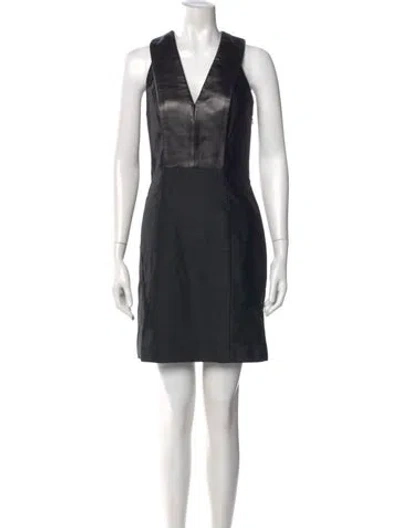 Pre-owned Alexander Wang Virgin Wool Mini Dress In Black