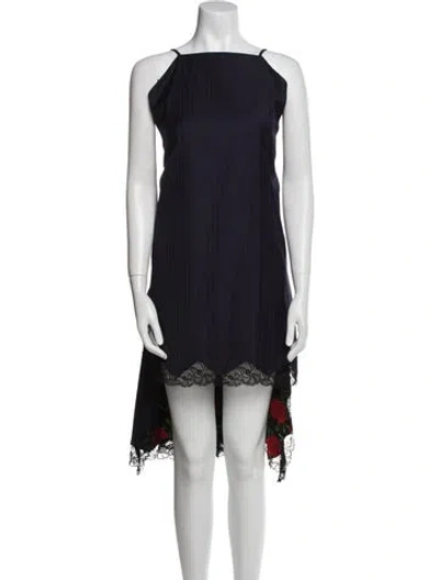 Pre-owned Alexander Wang Virgin Wool Mini Dress In Blue