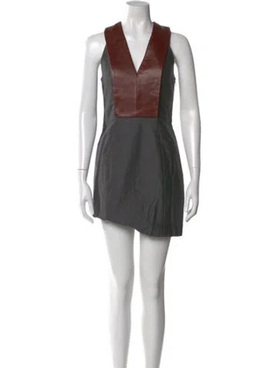 Pre-owned Alexander Wang Virgin Wool Mini Dress In Gray
