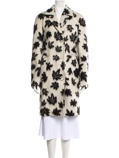 Pre-owned Alexander Wang Virgin Wool Printed Faux Fur Coat In White