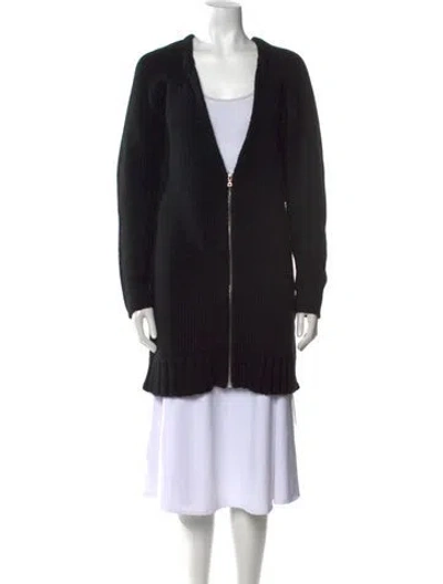 Pre-owned Alexander Wang Virgin Wool V-neck Sweater In Black