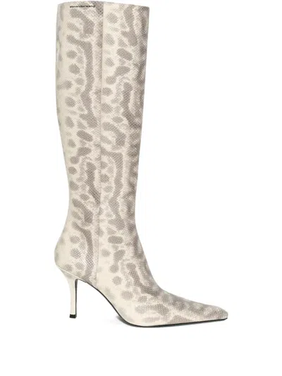 Alexander Wang Vivica Leopard-print Knee-high Boots In Neutrals