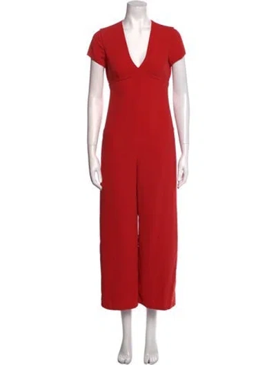 Pre-owned Alexander Wang V-neck Jumpsuit In Red