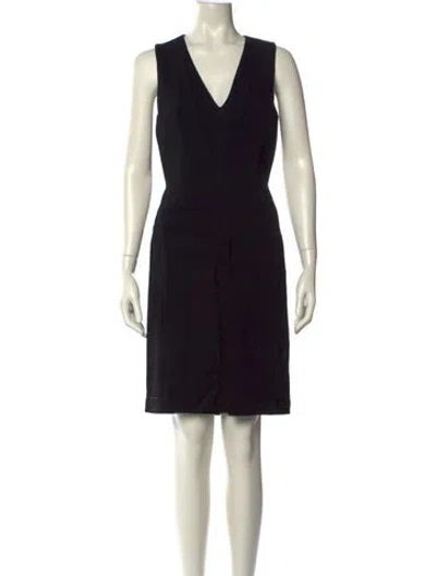 Pre-owned Alexander Wang V-neck Knee-length Dress In Black