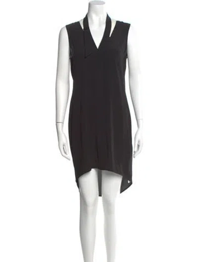 Pre-owned Alexander Wang V-neck Knee-length Dress In Black