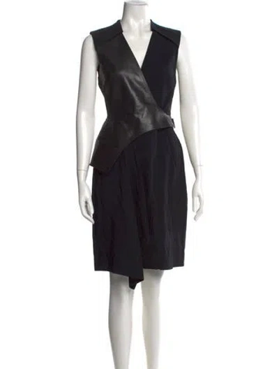 Pre-owned Alexander Wang V-neck Knee-length Dress In Black