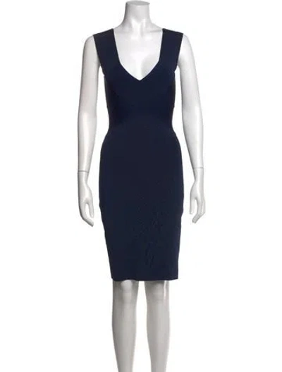 Pre-owned Alexander Wang V-neck Knee-length Dress In Blue