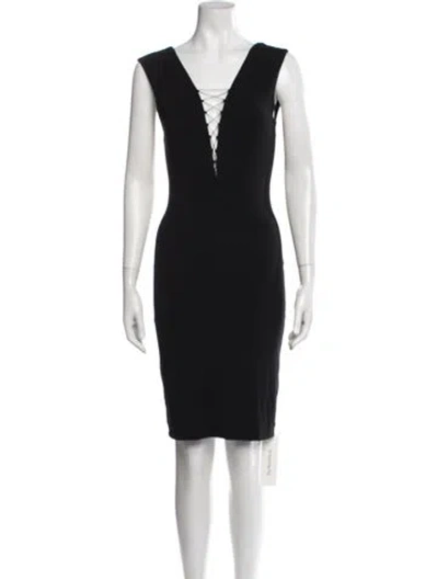 Pre-owned Alexander Wang V-neck Knee-length Dress In Blue