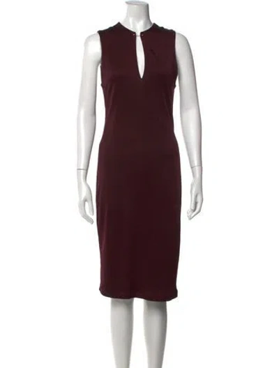 Pre-owned Alexander Wang V-neck Knee-length Dress In Burgundy