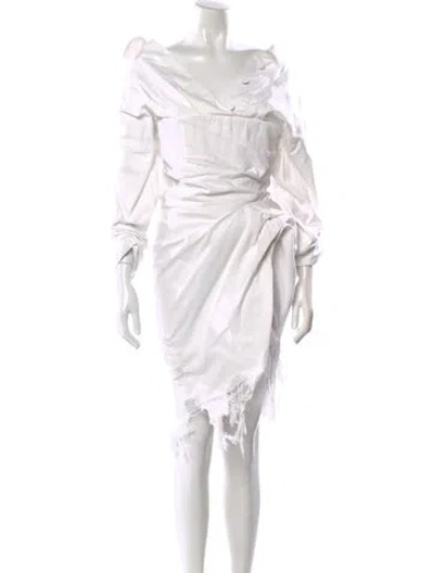 Pre-owned Alexander Wang V-neck Knee-length Dress In Neutral