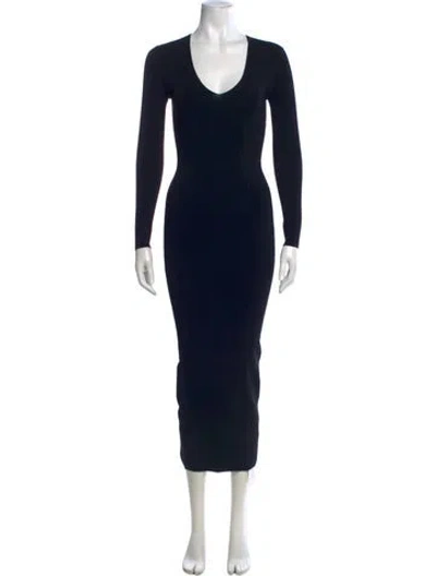 Pre-owned Alexander Wang V-neck Long Dress In Black
