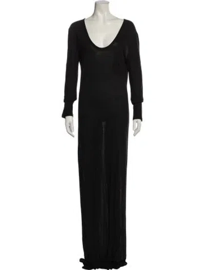Pre-owned Alexander Wang V-neck Long Dress In Black