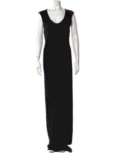 Pre-owned Alexander Wang V-neck Long Dress In Black
