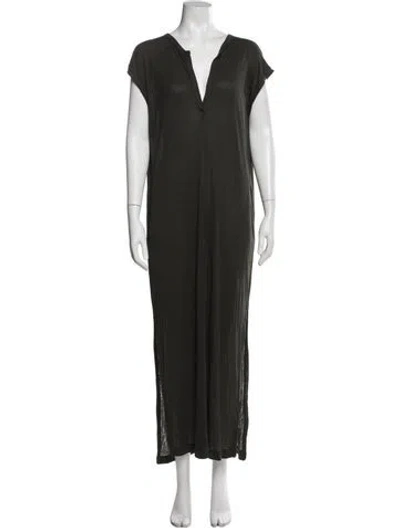 Pre-owned Alexander Wang V-neck Long Dress In Gray