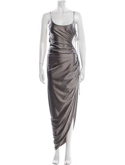 Pre-owned Alexander Wang V-neck Long Dress In Gray