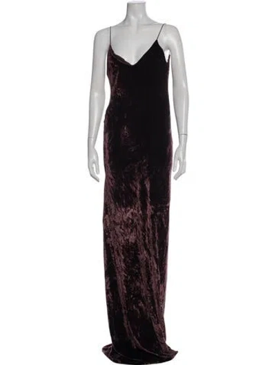 Pre-owned Alexander Wang V-neck Long Dress In Purple
