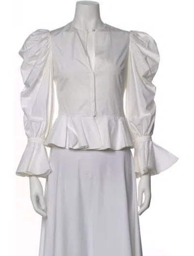 Pre-owned Alexander Wang V-neck Long Sleeve Blouse In Gray