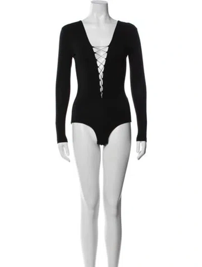 Pre-owned Alexander Wang V-neck Long Sleeve Bodysuit In Multi