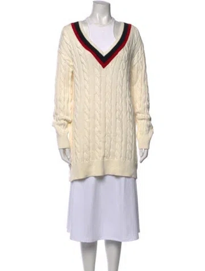 Pre-owned Alexander Wang V-neck Long Sleeve Sweatshirt In Neutrals