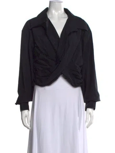 Pre-owned Alexander Wang V-neck Long Sleeve Top In Black
