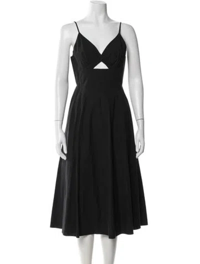 Pre-owned Alexander Wang V-neck Midi Length Dress In Black