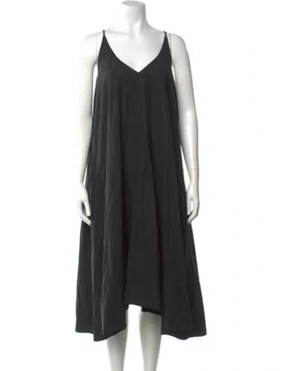 Pre-owned Alexander Wang V-neck Midi Length Dress In Black
