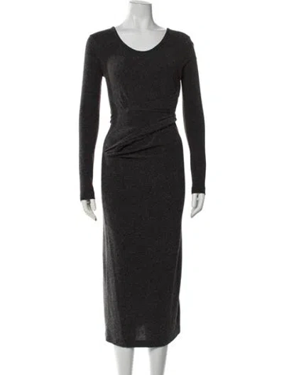 Pre-owned Alexander Wang V-neck Midi Length Dress In Black/grey