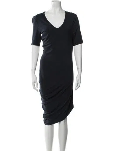 Pre-owned Alexander Wang V-neck Midi Length Dress In Blue