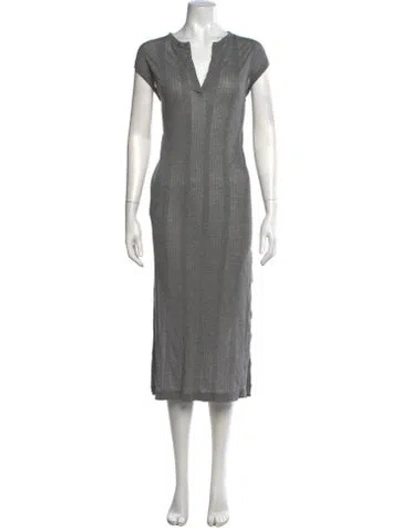 Pre-owned Alexander Wang V-neck Midi Length Dress In Gray