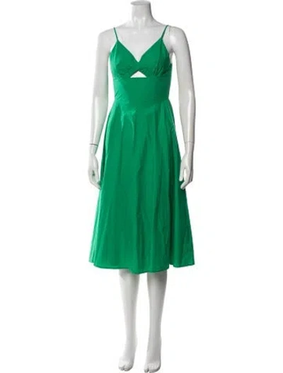 Pre-owned Alexander Wang V-neck Midi Length Dress In Green