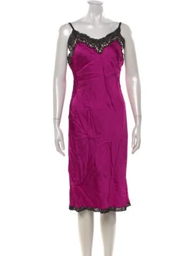 Pre-owned Alexander Wang V-neck Midi Length Dress In Purple