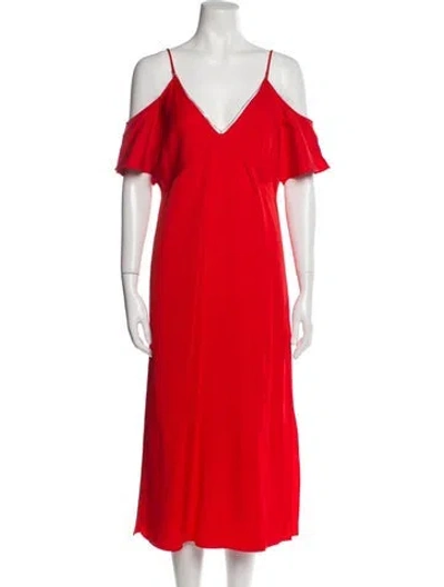 Pre-owned Alexander Wang V-neck Midi Length Dress In Red