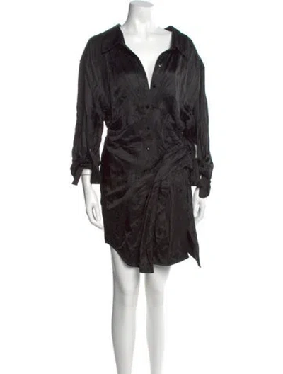 Pre-owned Alexander Wang V-neck Mini Dress In Black