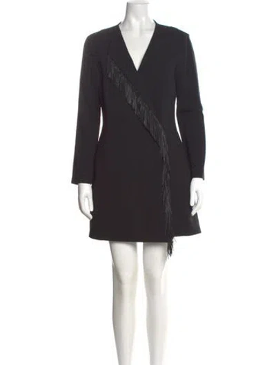 Pre-owned Alexander Wang V-neck Mini Dress In Black