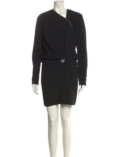 Pre-owned Alexander Wang V-neck Mini Dress In Black
