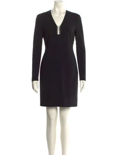 Pre-owned Alexander Wang V-neck Mini Dress In Black