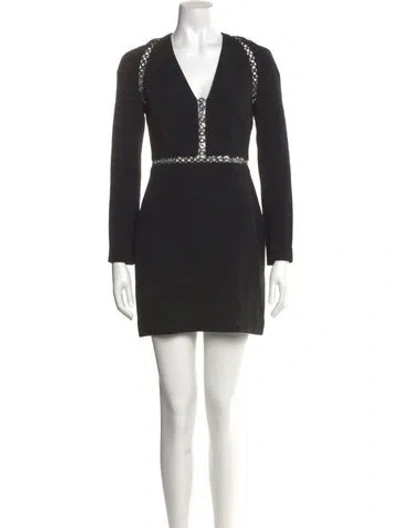 Pre-owned Alexander Wang V-neck Mini Dress In Black