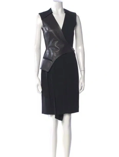 Pre-owned Alexander Wang V-neck Mini Dress In Black