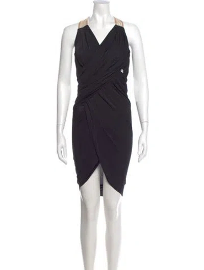 Pre-owned Alexander Wang V-neck Mini Dress In Black