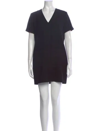 Pre-owned Alexander Wang V-neck Mini Dress In Black