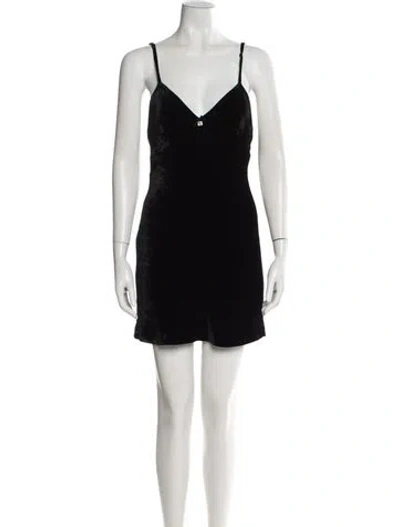 Pre-owned Alexander Wang V-neck Mini Dress In Black