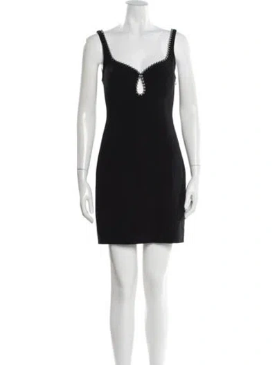 Pre-owned Alexander Wang V-neck Mini Dress In Black