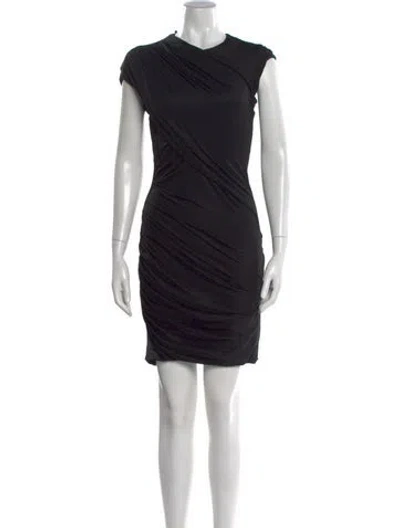 Pre-owned Alexander Wang V-neck Mini Dress In Black